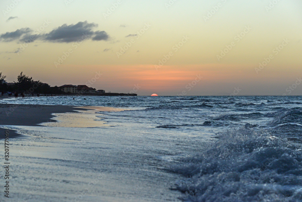 Sunset on the beach of Atlantic Ocean, Cuba Sunset on the beach of Atlantic Ocean, Cuba