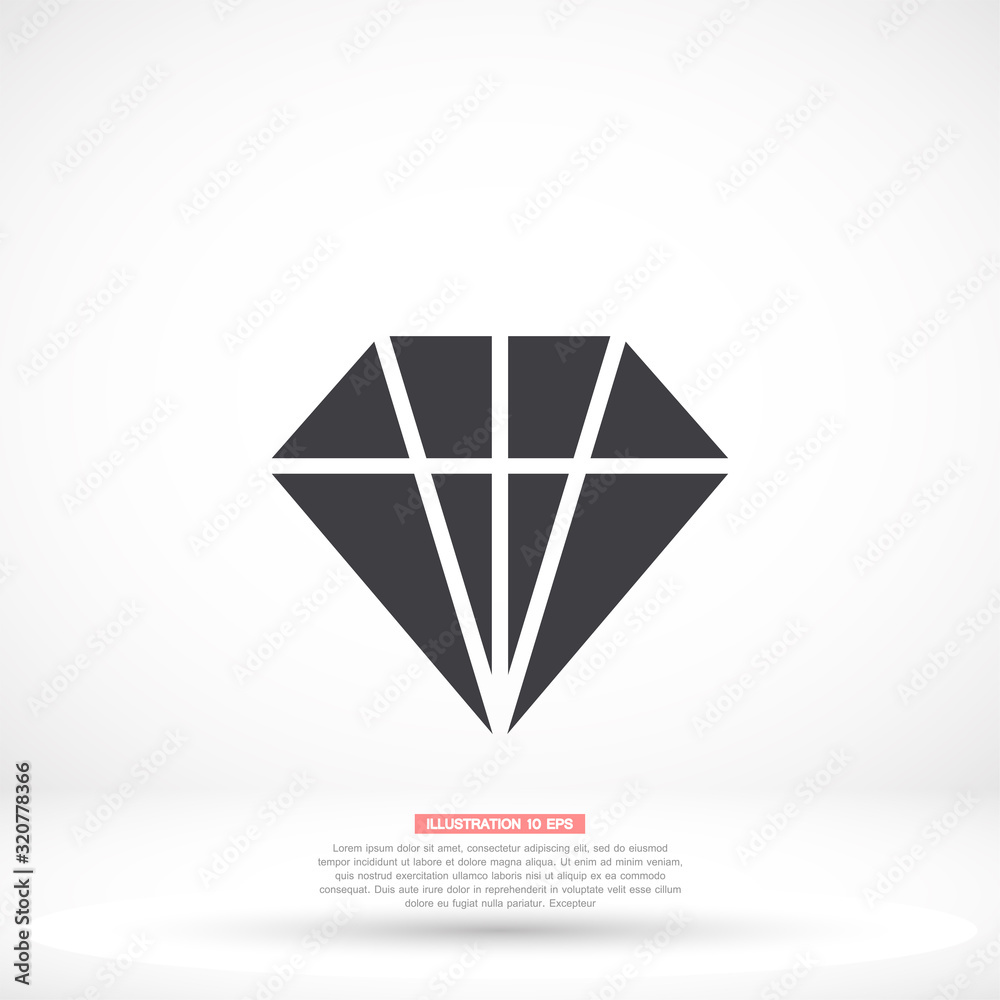 Diamond vector icon , lorem ipsum Flat design Diamond vector icon , lorem ipsum Flat design