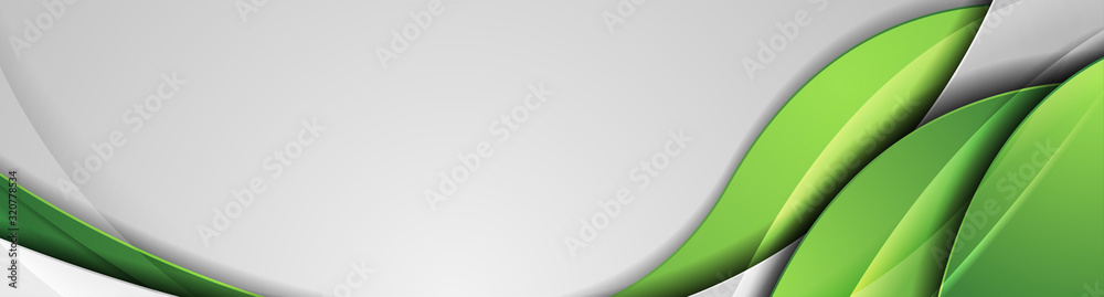 Green and grey abstract glossy waves corporate banner design ...