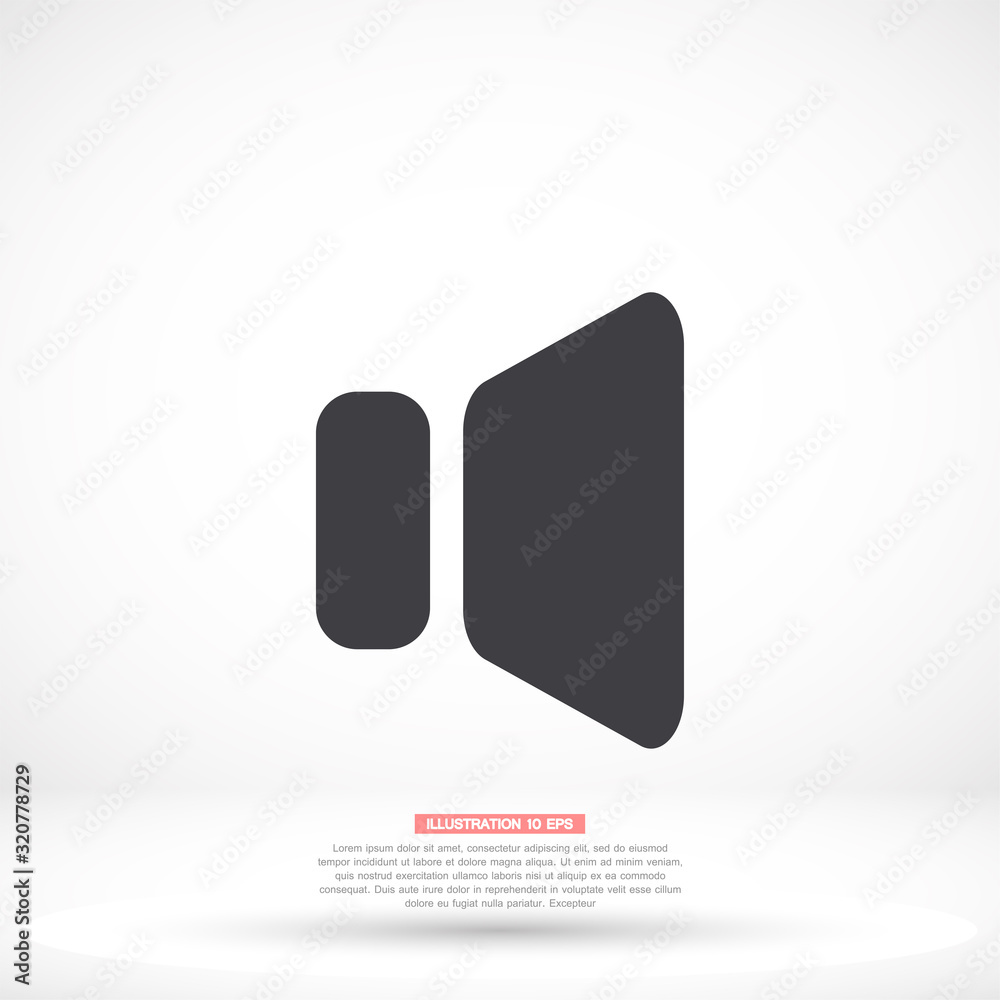 Speaker vector icon , lorem ipsum Flat design