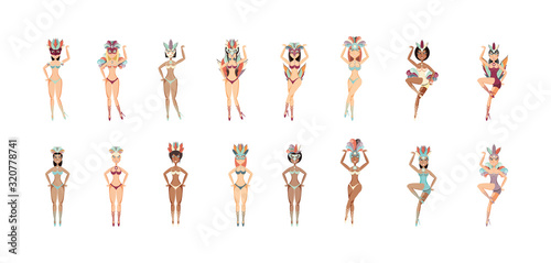Isolated garotas women from brazil vector design
