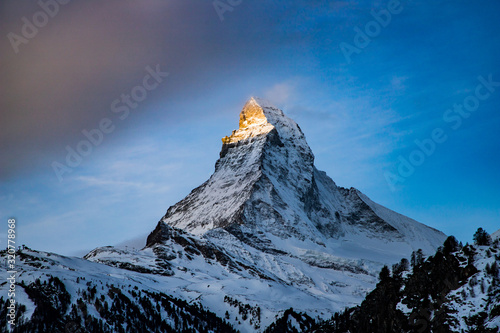 sunrise over Matterhorn peak Swiss Alps