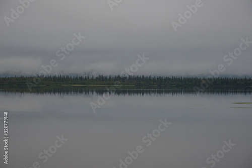Fog over Lake Lovozero photo
