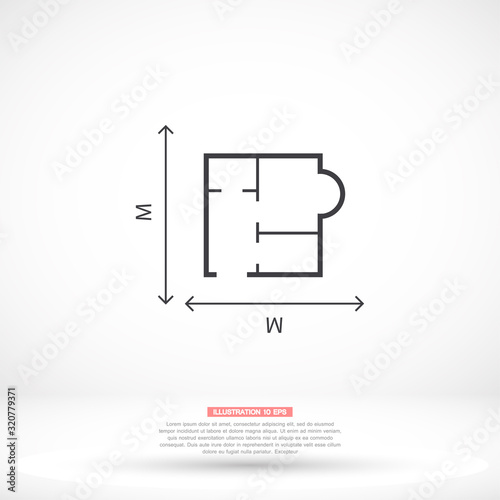 House size iconvector icon , lorem ipsum Flat design
