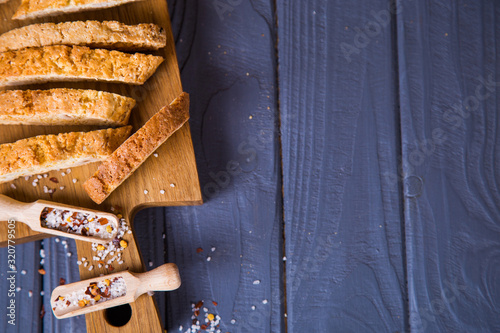 Crispy salted bread photo