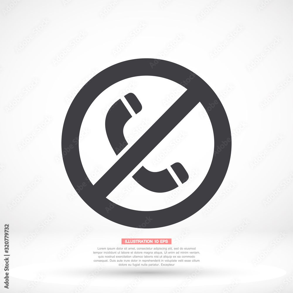 A ban on the phone vector icon , lorem ipsum Flat design A ban on the phone vector icon , lorem ipsum Flat design
