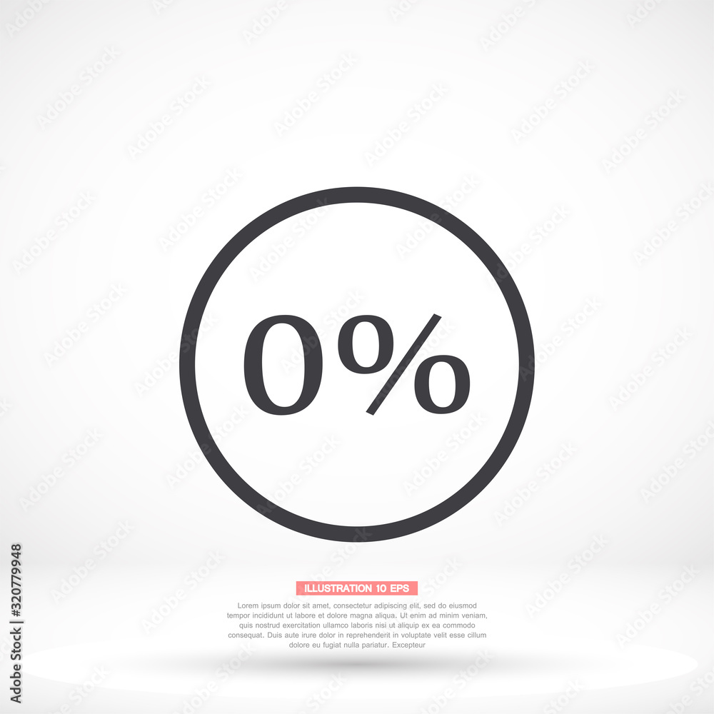 Vector icon 0 percent , lorem ipsum Flat design Vector icon 0 percent , lorem ipsum Flat design