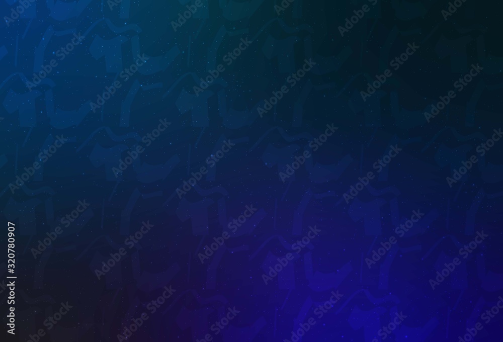Dark BLUE vector template with curved lines. A sample with colorful lines, shapes. Pattern for your business design. Dark BLUE vector template with curved lines. A sample with colorful lines, shapes. Pattern for your business design.