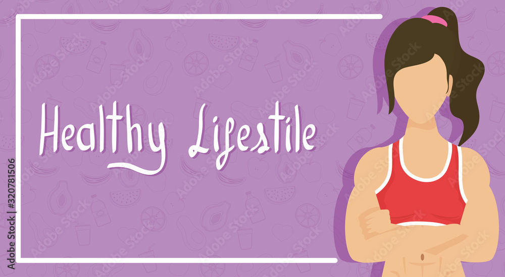 young woman athlete character healthy lifestyle