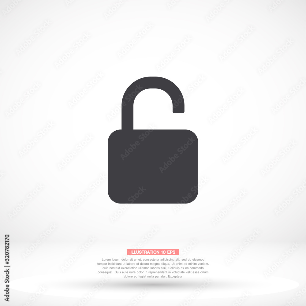 lock symbol on gray background , lorem ipsum Flat design lock symbol on gray background , lorem ipsum Flat design