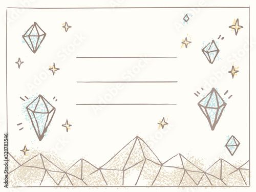 Greeting card background in illustration style. Diamonds  stars  pop  the little prince  children s fairy tale