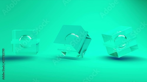 Abstract 3d rendering with cubes, animated background with moving geometric shapes.  Seamless 4k video.	