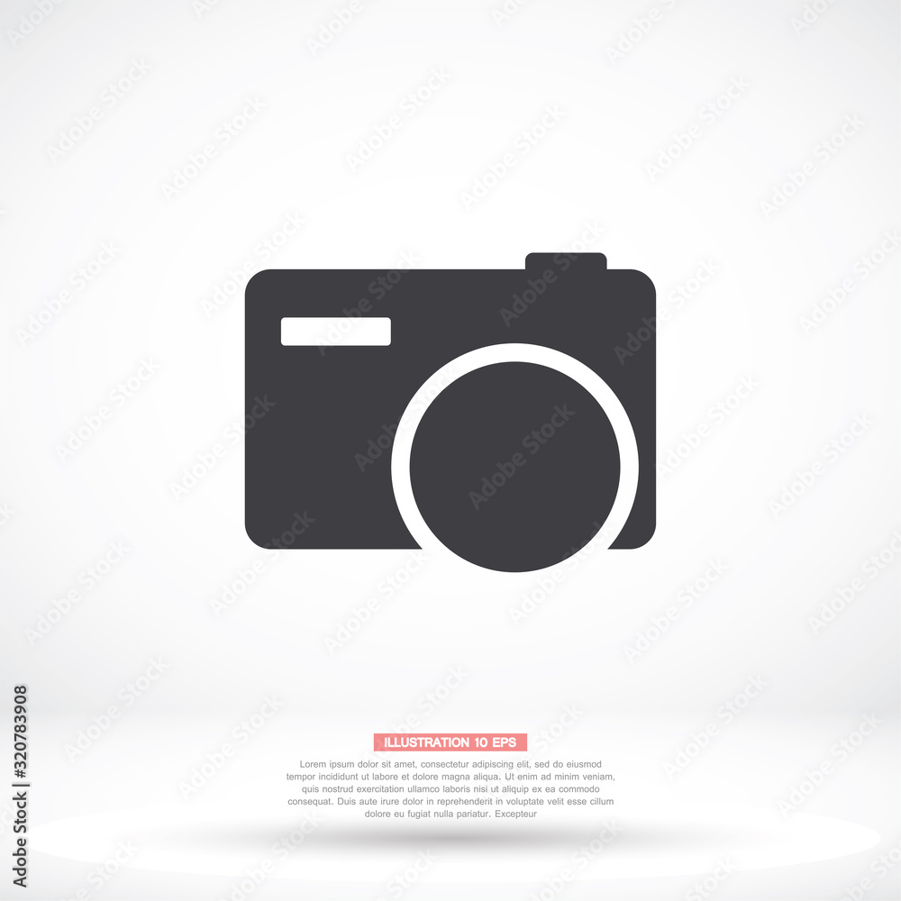 Camera vector icon , lorem ipsum Flat design Camera vector icon , lorem ipsum Flat design