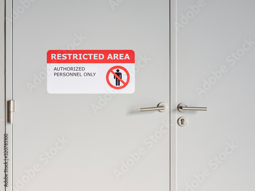 Canvas Print Restricted Area sign indoor Building Do not enter signage sticker