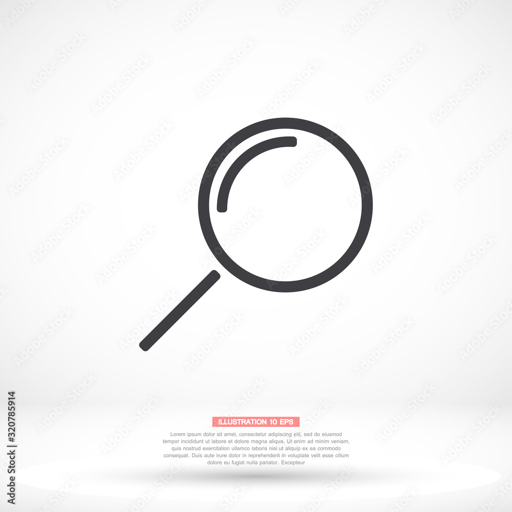 Loupe vector icon , lorem ipsum Flat design Loupe vector icon , lorem ipsum Flat design