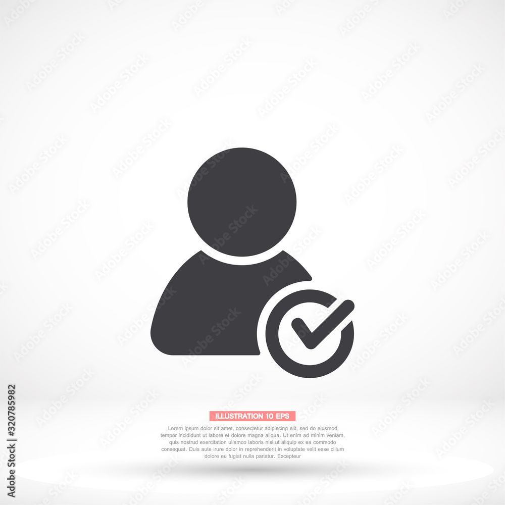 People tick vector icon , lorem ipsum Flat design People tick vector icon , lorem ipsum Flat design