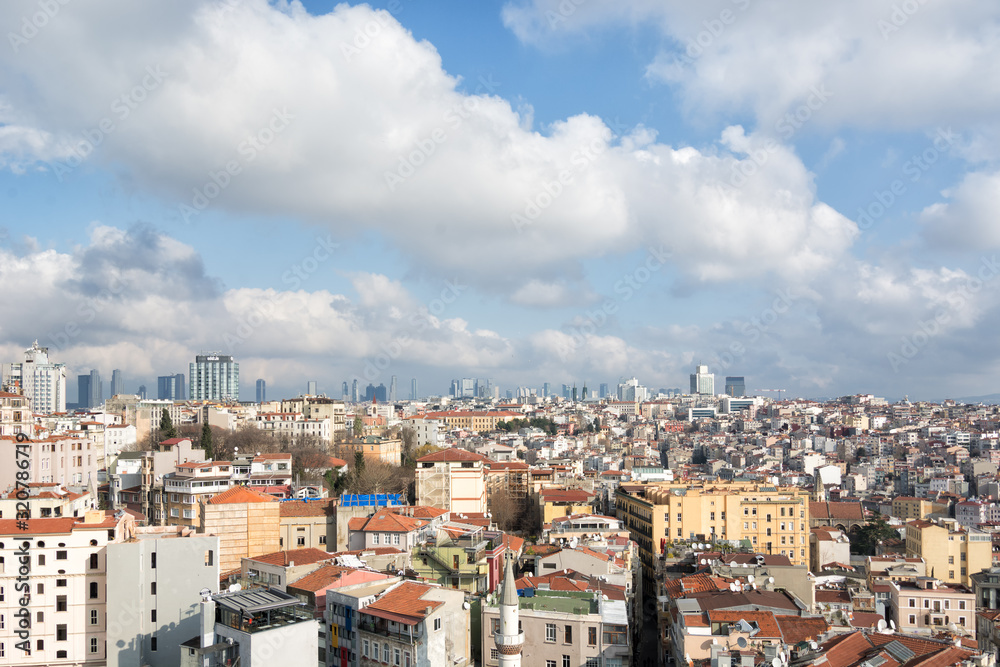 View over the city of Istanbul from above