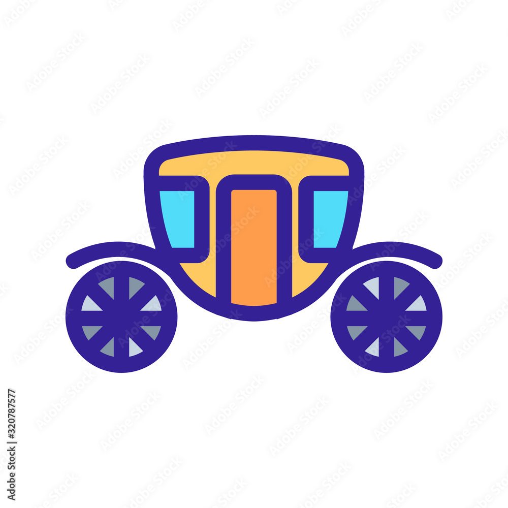 The princess carriage is a vector icon. A thin line sign. Isolated contour symbol illustration