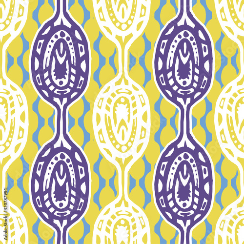 Abstract handmade Ethno doodle background. For fabrics, wallpaper and other things. Vector illustration.