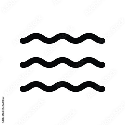 water waves icon black vector sign