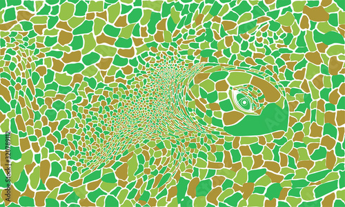 Artistic texture of turtle head and leather