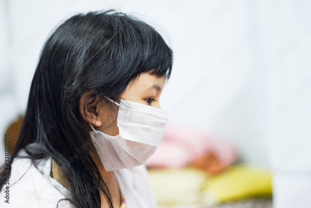 Sick child Coronavirus in China pathogen Flu spreading of world, China influenza virus cells - virus 2019-nCoV Dangerous chinese corona virus pandemic risk on little girl wear protect mask medical Sick child Coronavirus in China pathogen Flu spreading of world, China influenza virus cells - virus 2019-nCoV Dangerous chinese corona virus pandemic risk on little girl wear protect mask medical