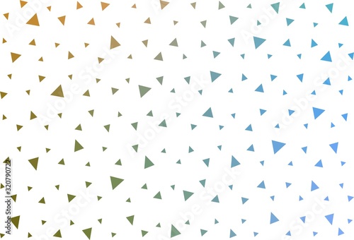 Light Blue  Green vector  shining triangular background. Colorful illustration in polygonal style with gradient. Best triangular design for your business.