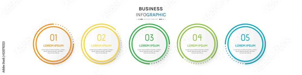 Business infographic element with 5 options, steps, number vector template design Business infographic element with 5 options, steps, number vector template design