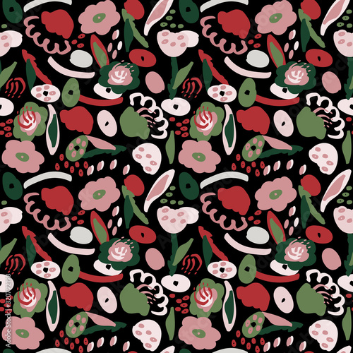 Wallpaper Mural Cute floral seamless pattern. Good for fashion print, wrapping paper, surface decoration, background and more Torontodigital.ca