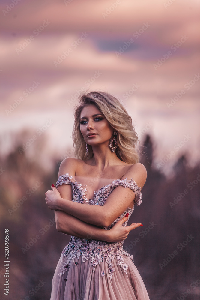 Beautiful woman with blue eyes