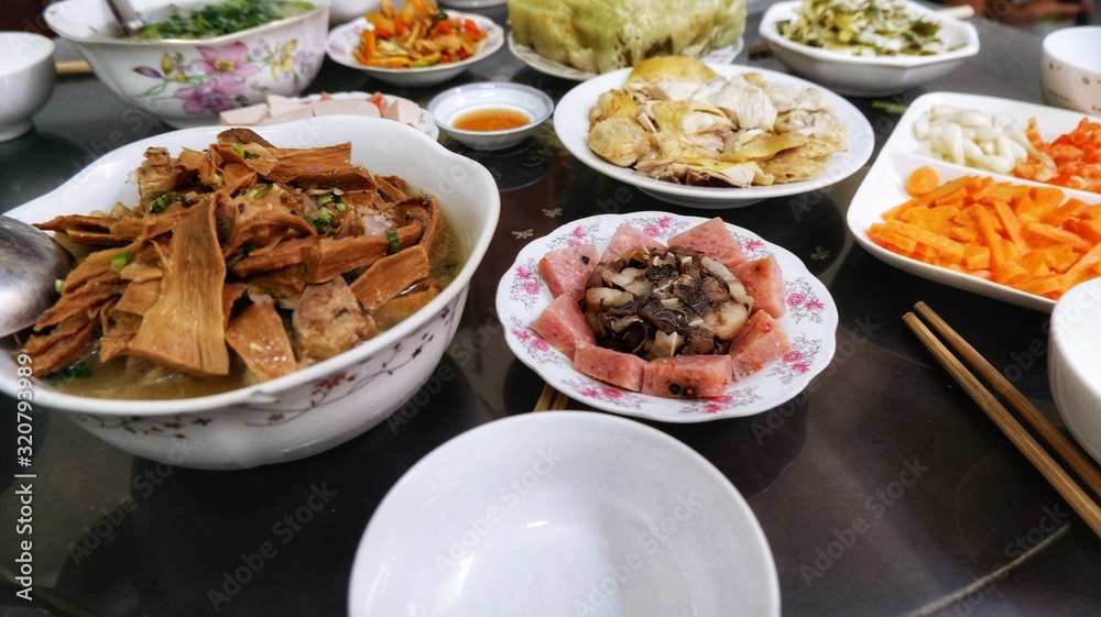 Closeup of Traditional Food in Vietnamese Tet Holidays