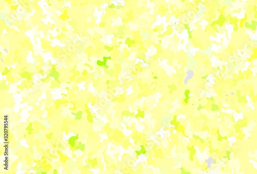 Light Green  Yellow vector template with chaotic shapes.