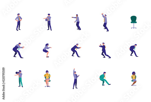 Businesspeople avatars set vector design