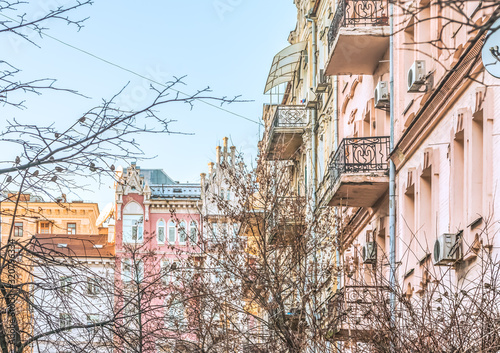 Typical courtyard in the center of Kiev, Ukraine.