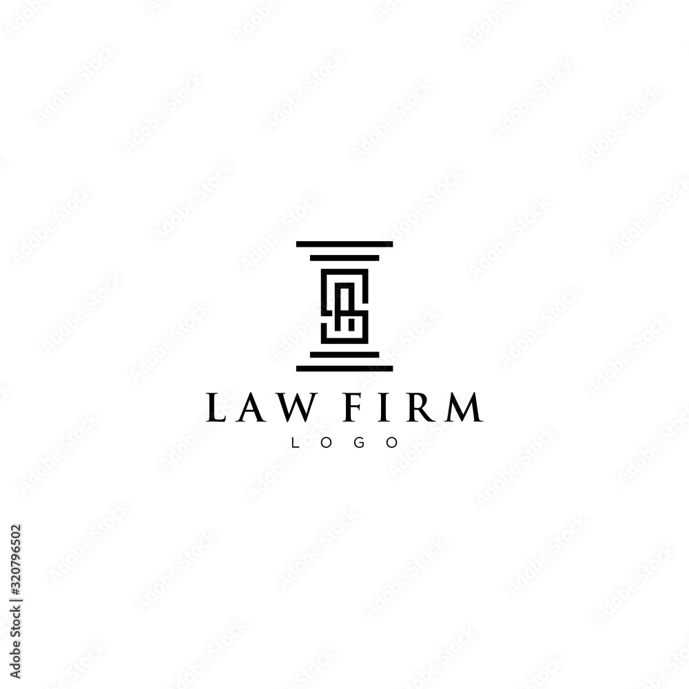 Luxury logo design of law firm with white background - EPS10 - Vector.