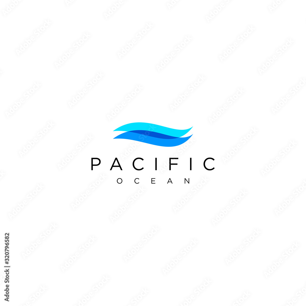 Simple logo design of wave or ocean with white background - EPS10 - Vector.