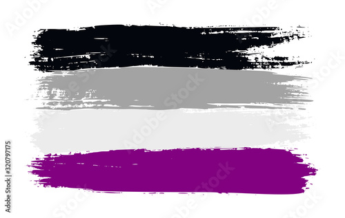 Grunge asexual pride flag. Vector illustration Symbol of LGBT movement. LGBTQ community.