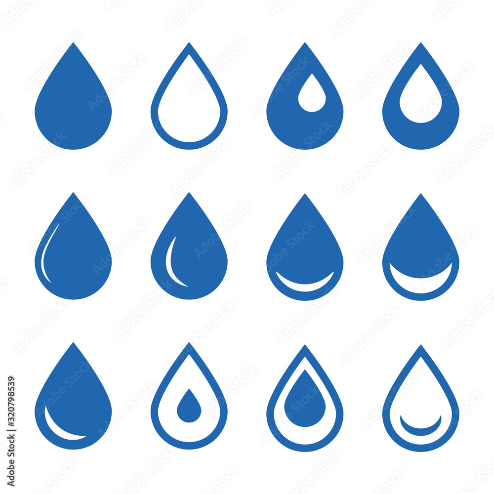Water icon, drop icon. Design vector water icon symbol Water icon, drop icon. Design vector water icon symbol