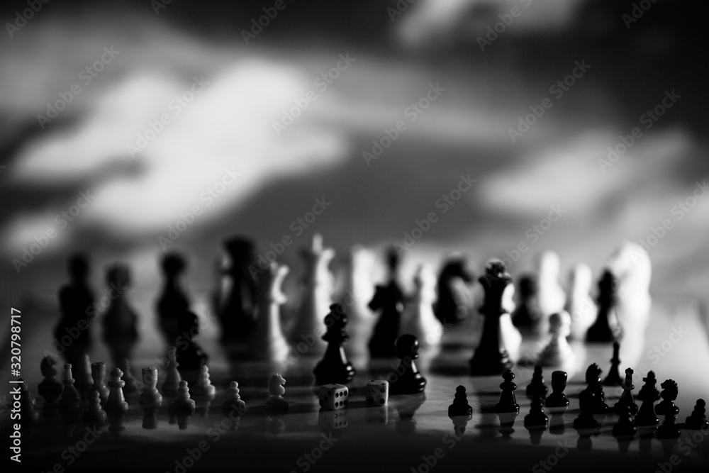 Chess strategy concept is on the bright background Chess strategy concept is on the bright background