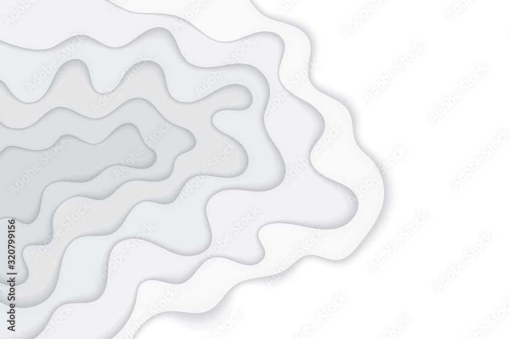 Paper cut Abstract black and white concept background. Vector illustration design template monochrome Hand drawn