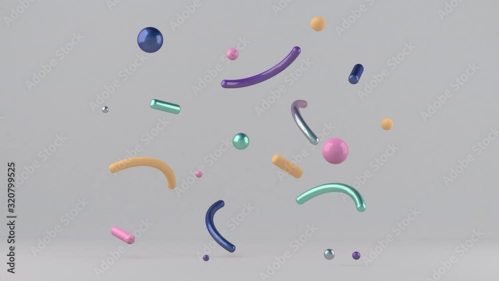 Colorful shapes moving. Abstract animation, 3d render. Colorful shapes moving. Abstract animation, 3d render.