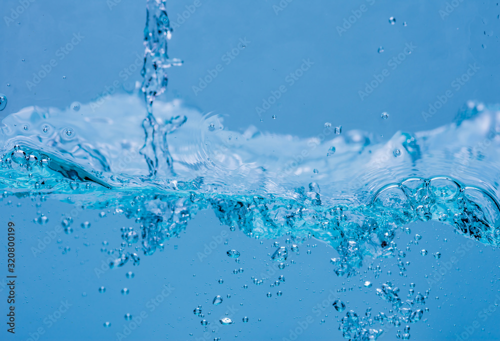 Water and air bubbles over white background with space for text. Water and air bubbles over white background with space for text.