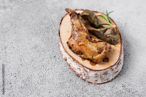 cooked rabbit, typically eaten in Spain photo
