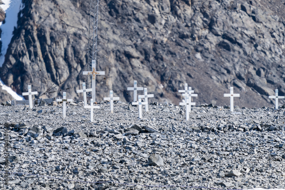 Graveyard at Esperanza Base in Antarctica