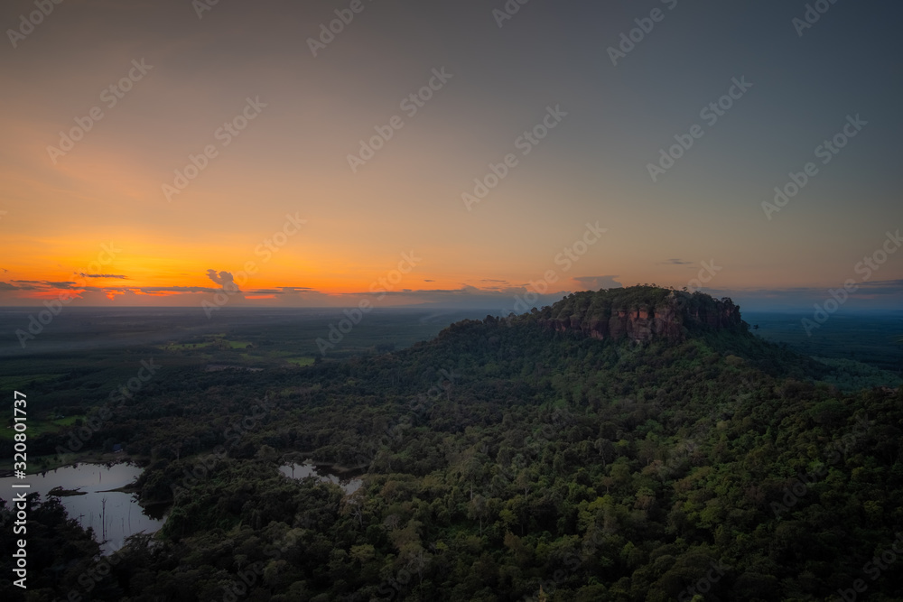 sunset in mountains