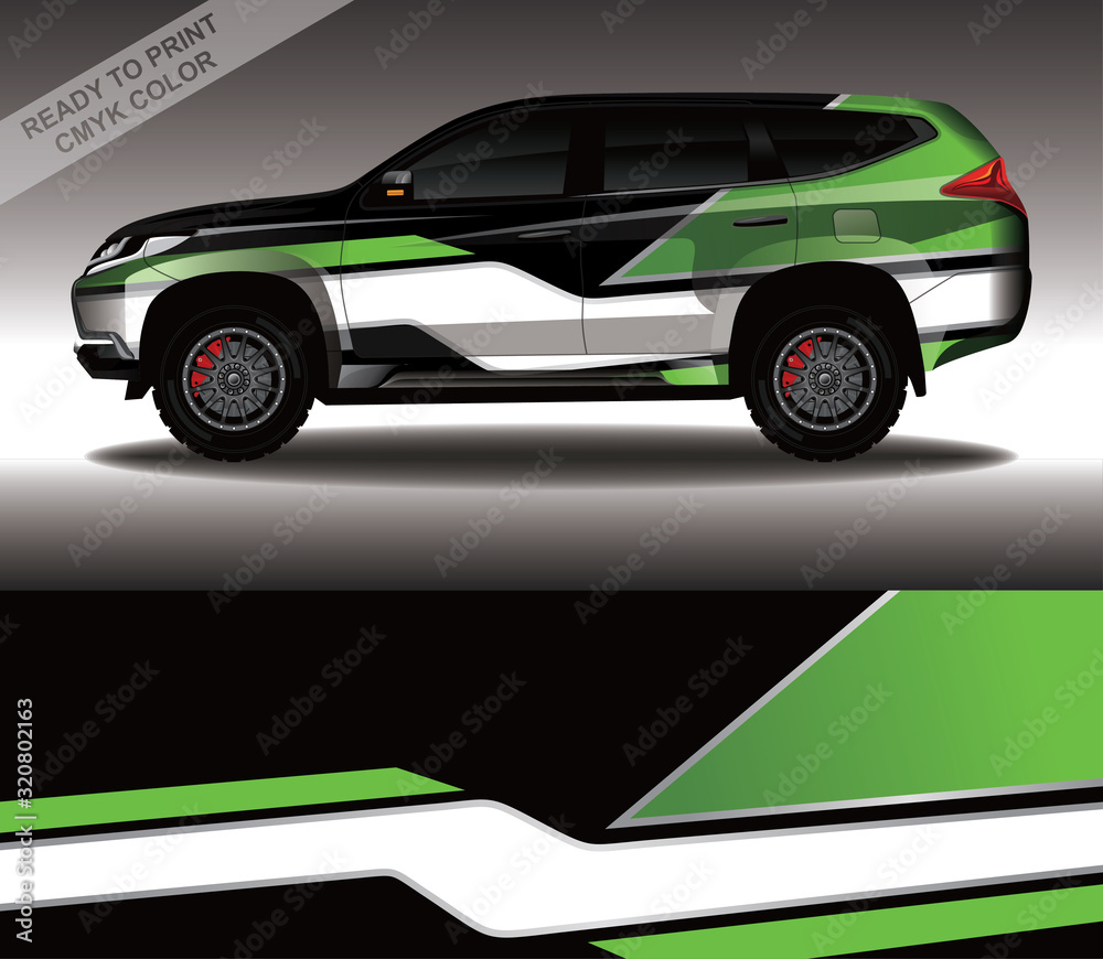 Car wrap decal design vector, custom livery race rally car vehicle sticker and tinting.