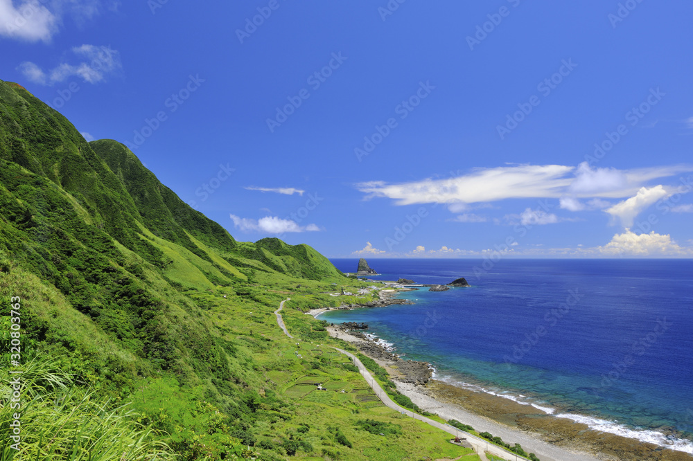 Side shot of the coast in Lanyu island Side shot of the coast in Lanyu island
