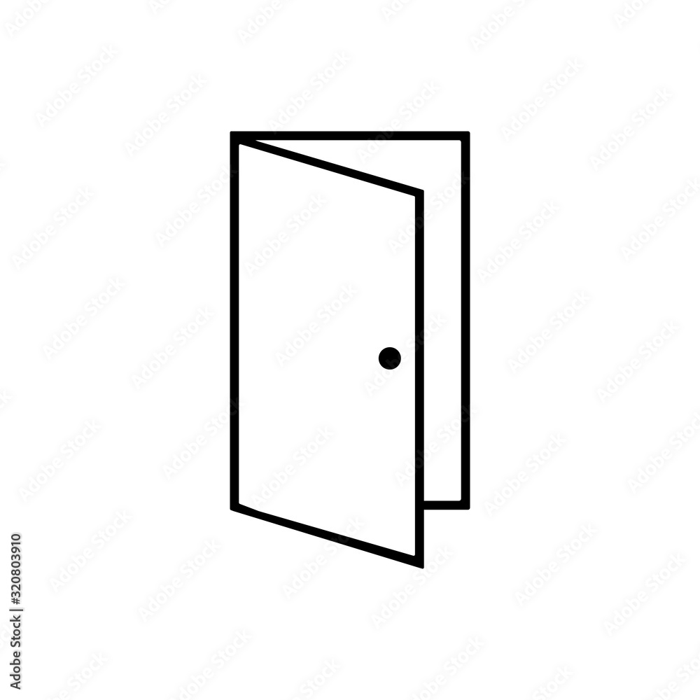 Opened door outline icon isolated. Symbol, logo illustration for mobile concept and web design. Opened door outline icon isolated. Symbol, logo illustration for mobile concept and web design.