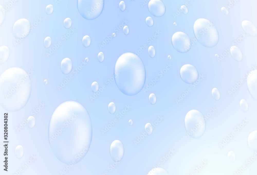 Light BLUE vector template with circles. Blurred bubbles on abstract background with colorful gradient. The pattern can be used for ads, leaflets of liquid.