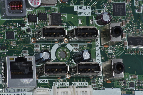 close up of electonic circuitry